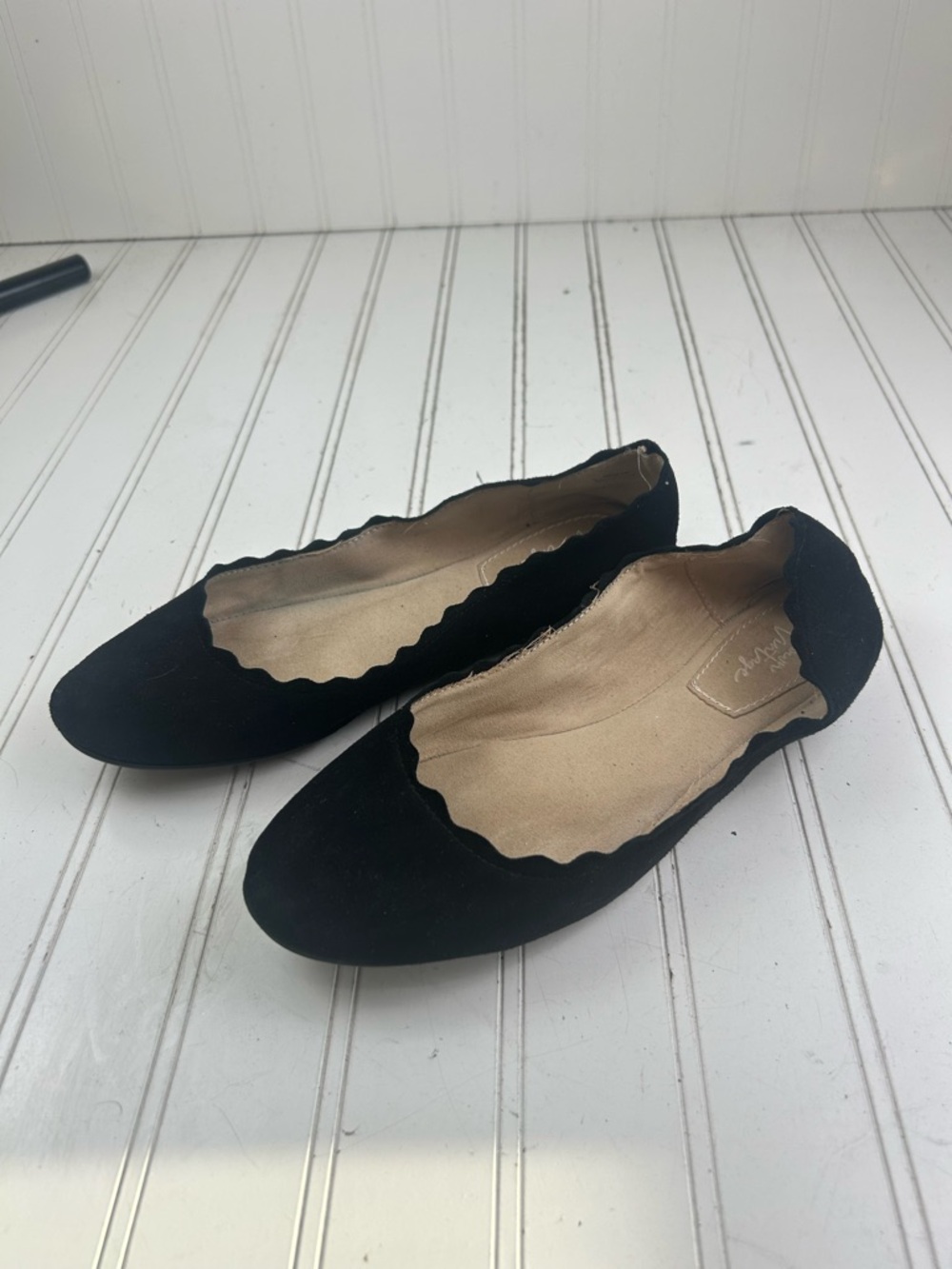 Crown Vintage Classic Black Suede Work Office Flats Women’s Size 8.5 - Picture 4 of 9